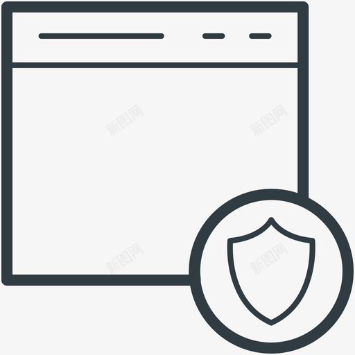 网站安全安全线图标svg_新图网 https://ixintu.com 安全矢量线图标 网站安全