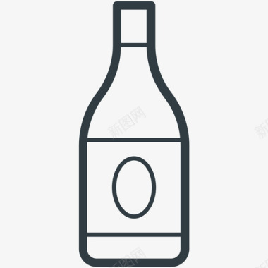 酒瓶食物线图标图标