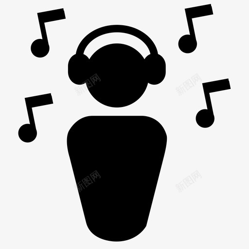 听音乐歌曲唱歌图标svg_新图网 https://ixintu.com 享受 听音乐 唱歌 无声迪斯科 最爱 歌曲 玩 聚会 节日 跳舞