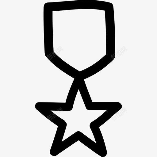 明星徽章手绘轮廓运动型手绘图标svg_新图网 https://ixintu.com 手绘 明星徽章手绘轮廓 运动型