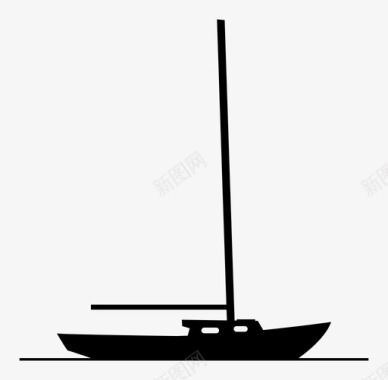 帆船木制帆船风图标图标