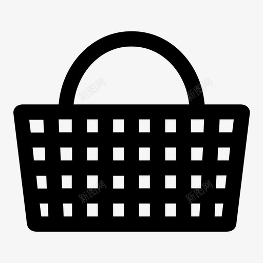 购物篮展示品物品图标svg_新图网 https://ixintu.com 展示品 杂货 材料 物品 编织物 袋子 购物篮