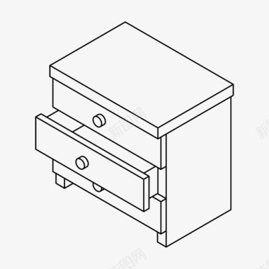 橱柜抽屉等距图图标图标