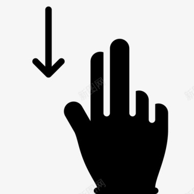 两个手指向下滑动触摸屏向下滑动图标图标