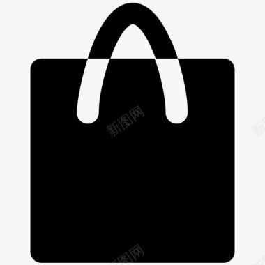 购物袋时尚大胆的固体图标图标
