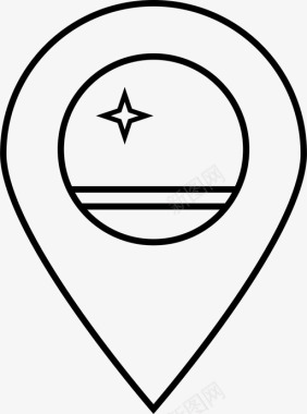 阿鲁巴旗国家几何图标图标