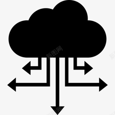 云数据分布符号箭头数据图标图标