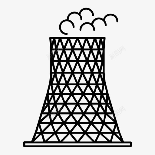 冷却塔空气工厂图标svg_新图网 https://ixintu.com 冷却塔 工业 工厂 散热 水 熔炉 空气