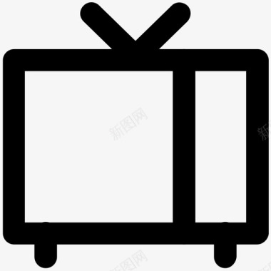 电视和开发加粗线图标图标