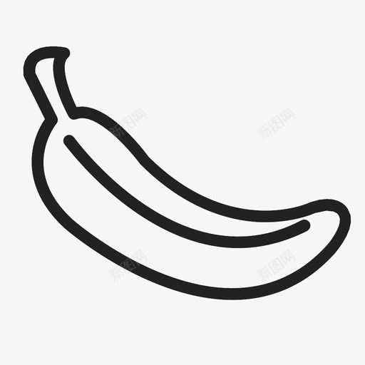 香蕉食品新鲜图标svg_新图网 https://ixintu.com 健康 新鲜 水果 营养 钾 食品 香蕉