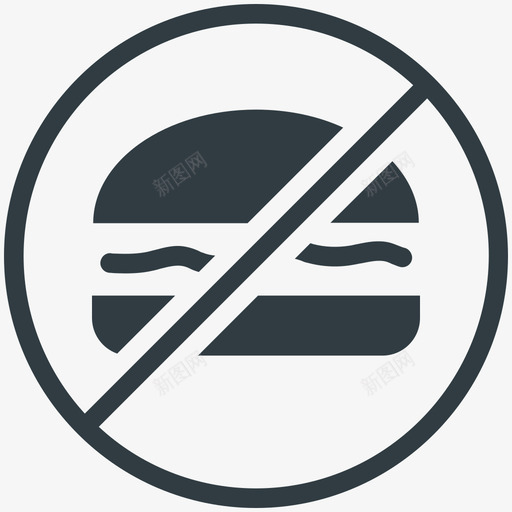 没有汉堡健身酷标图标svg_新图网 https://ixintu.com 健身酷矢量图标 没有汉堡