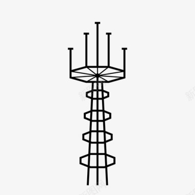 电视塔电视信号图标图标