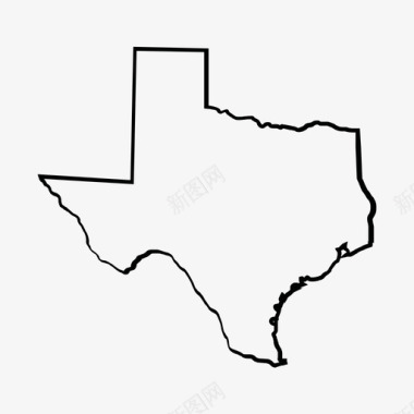 美国德克萨斯州地图集图标图标