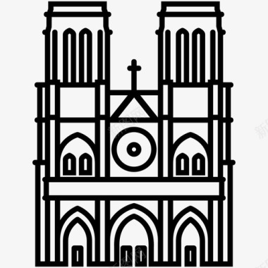 圣母院结构巴黎图标图标