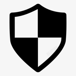 安全防护盾方格盾符号安全防护图标高清图片
