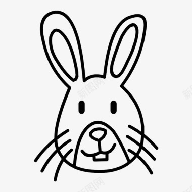 兔子胡须牙齿图标图标
