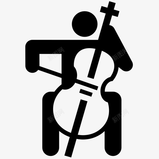 大提琴手弦乐熟练图标svg_新图网 https://ixintu.com 乐器 人 大提琴 大提琴手 弦乐 熟练 艺术家 音乐家