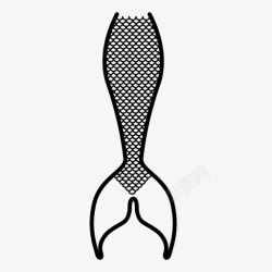 黄高鳍刺尾鱼美人鱼尾鱼鳞线图标高清图片