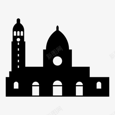 马尼拉大都会大教堂曼尼亚尔大教堂罗马式复兴建筑图标图标