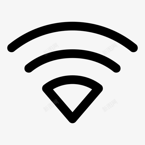 信号wifi强度图标svg_新图网 https://ixintu.com wifi 互联网 信号 光线 强度 扩频 无线 粗体 连接 频谱