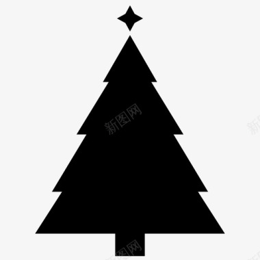 圣诞树冬天星星图标图标
