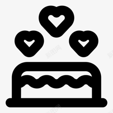 蛋糕情人节浪漫图标图标