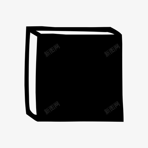 正方形黑色书本图标svg_新图网 https://ixintu.com 书本 四边形 多边形 形状 正方形 矩形 立方体 绘图集23d 角 黑色