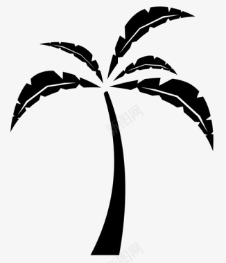 棕榈树度假热带图标图标