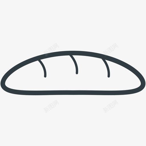 长棍面包食物线图标svg_新图网 https://ixintu.com 长棍面包 食物矢量线图标