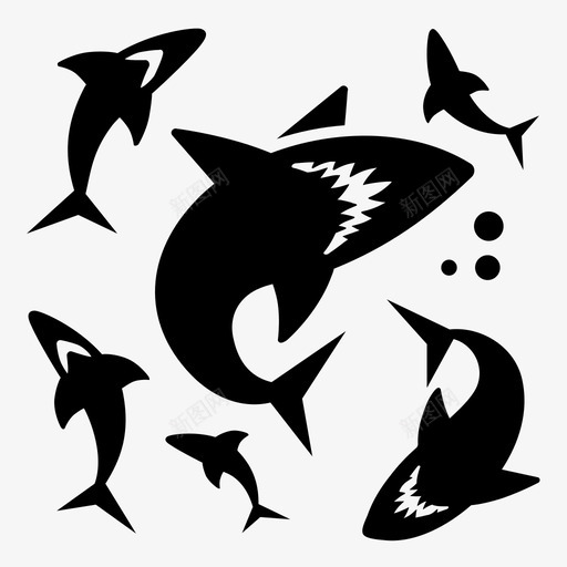 鲨鱼浅滩捕食者图标svg_新图网 https://ixintu.com 危险 捕食者 浅滩 海底 海洋 野生动物 颚 鱼 鲨鱼 鳍