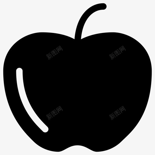 苹果食物水果图标svg_新图网 https://ixintu.com 健康 多汁 水果 甜味 红色 苹果 茎 食物 食物固体图标