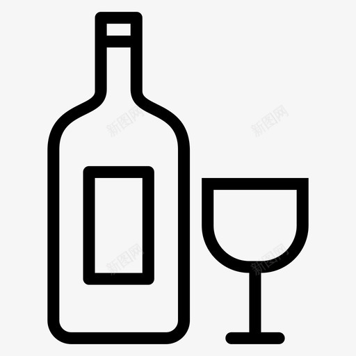葡萄酒酒精瓶子图标svg_新图网 https://ixintu.com 冰镇饮料 玻璃杯 瓶子 葡萄酒 酒精 霞多丽 饮料 黑比诺