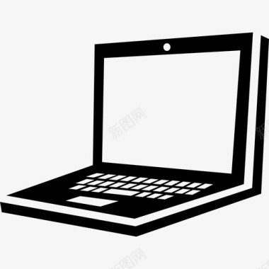 带键盘按钮透视笔记本电脑视图电脑现代屏幕图标图标