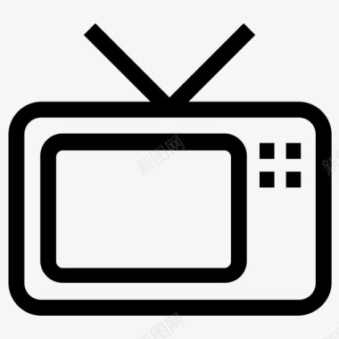 复古电视有线电视电视屏幕图标图标