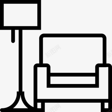 舒适扶手椅休息室客厅图标图标