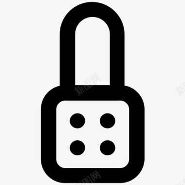密码锁安全粗体线图标图标