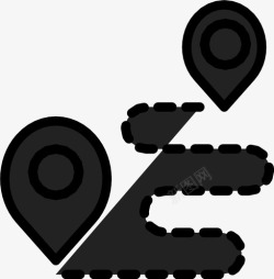 距离计算路线路线图方向图标高清图片