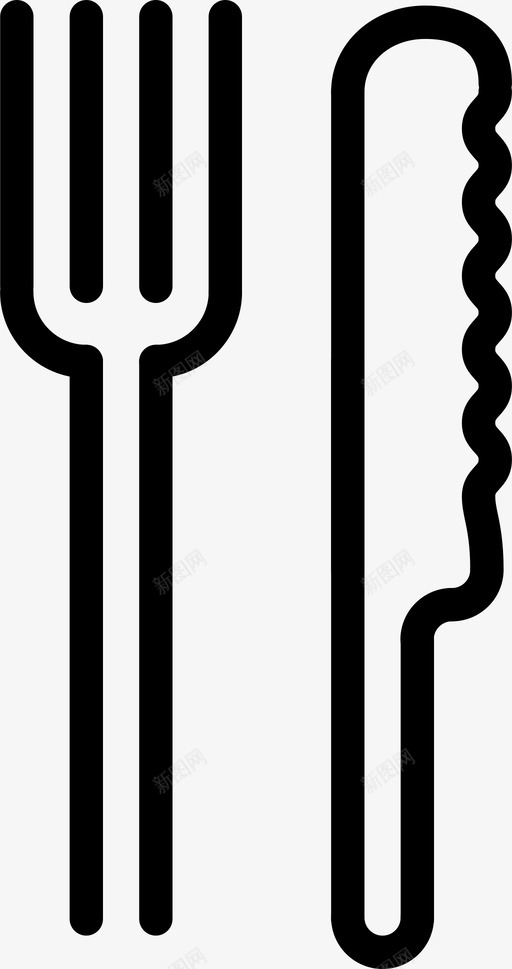 叉子和刀口音餐具图标svg_新图网 https://ixintu.com 叉子和刀 口音 吃 器具 工具 运动和娱乐 餐具