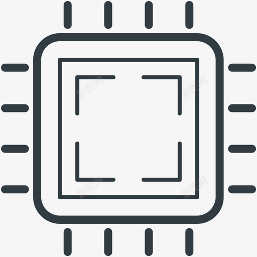 处理器芯片科技线图标svg_新图网 https://ixintu.com 处理器芯片 科技矢量线图标