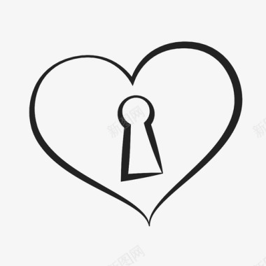 锁挂锁爱情图标图标