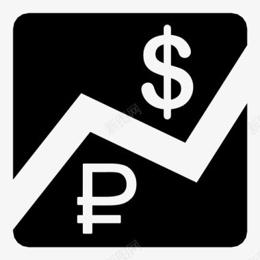 卢布和美元金融上涨货币图标图标