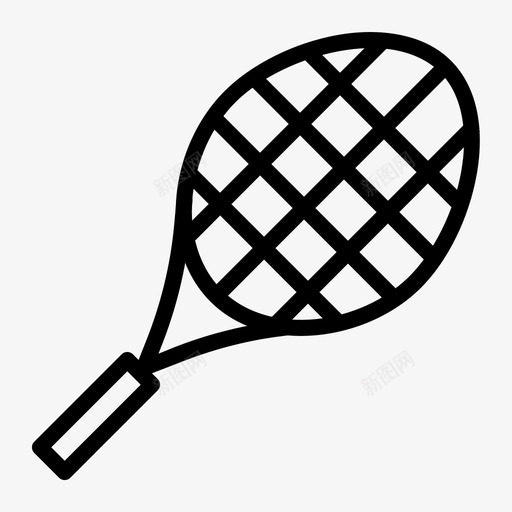 网球拍运动娱乐图标svg_新图网 https://ixintu.com 娱乐 活动 游戏 玩耍 球场 球拍 网球拍 运动