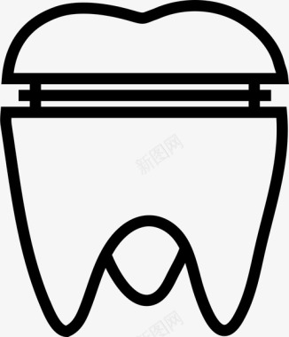 磨牙冠牙齿医学图标图标