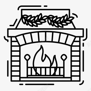 壁炉暖炉火炉图标图标