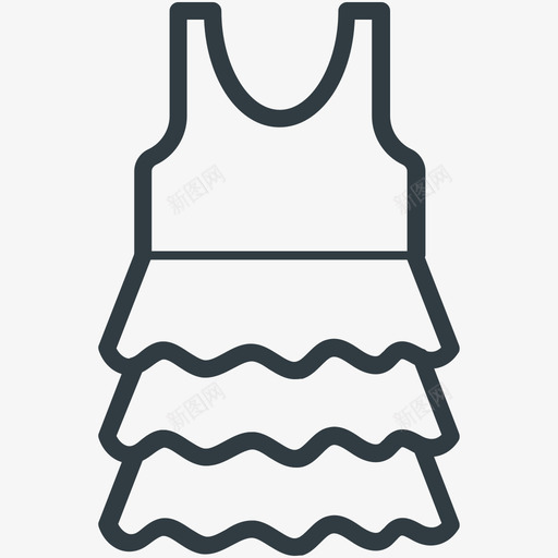 派对服装时尚和服装线图标svg_新图网 https://ixintu.com 时尚和服装矢量线图标 派对服装