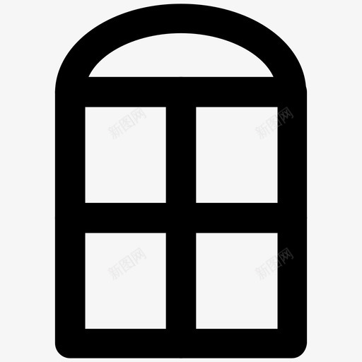 窗户建筑和家具加粗线条图标svg_新图网 https://ixintu.com 建筑和家具加粗线条图标 窗户