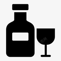 喝的酒葡萄酒酒精瓶子图标高清图片