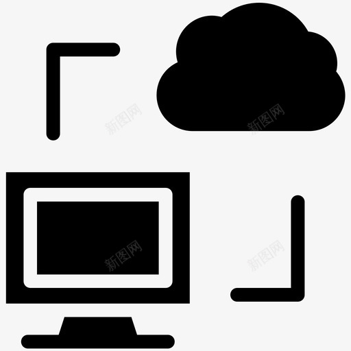 云连接云计算酷向量3图标svg_新图网 https://ixintu.com 云计算酷向量3 云连接