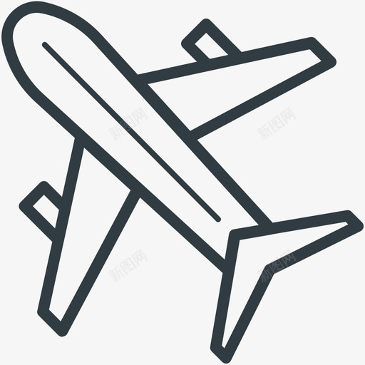 飞机运输线图标svg_新图网 https://ixintu.com 运输矢量线图标 飞机