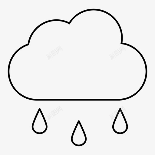 雨降水雨滴图标svg_新图网 https://ixintu.com 天气 水 降水 雨 雨滴